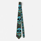 Cravate Halloween Hippie Skull Thunder_cove (Devant)