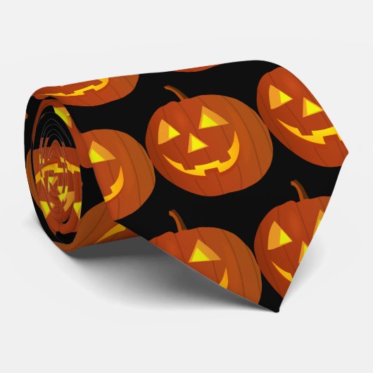 Cravate Halloween Jack-O-Lantern (Roulé)