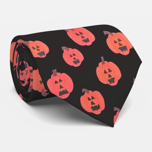 Cravate Halloween Jack o Lanterns (Roulé)