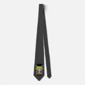 Cravate Halloween monstre Frankenstein Green (Devant)
