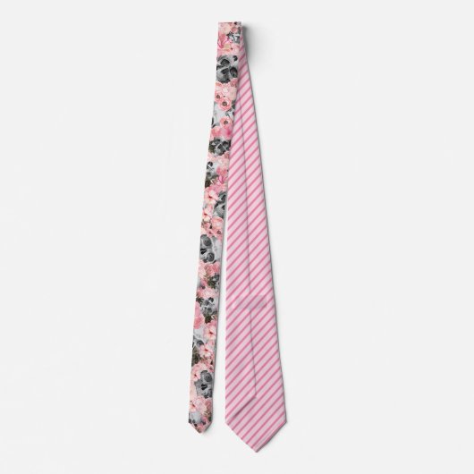 Cravate Halloween noir et rose unique (Dos)