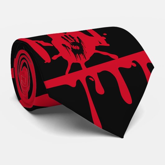 Cravate Halloween Sanglant Saignant Palm Prints (Roulé)
