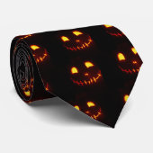 Cravate Halloween souriant Jack-o-Lantern (Roulé)