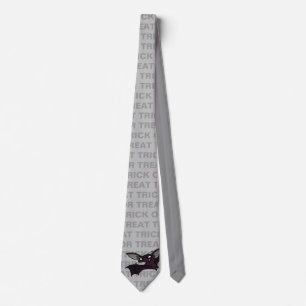 CRAVATE HALLOWEEN TRICK OU TRAITER BAT ILLUSTRATION CRAVAT