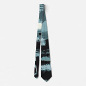 Cravate Halloween vintage, cimetière effrayant avec tombes (Dos)