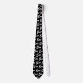 Cravate Halloween white black boo text pattern (Devant)