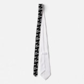 Cravate Halloween white black boo text pattern (Dos)