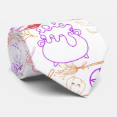 Cravate Halloween Witchcraft Motif Neon 01 (Roulé)