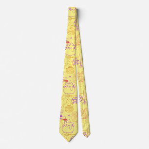 Cravate Halloween Witchcraft Motif Neon 01 L Jaune BG