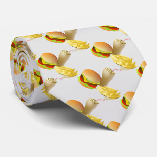 Cravate Hamburger et chips de fromage