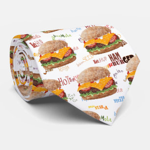 Cravate Hamburger Fromage Restauration rapide Diner barbec