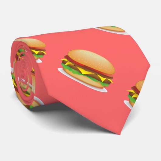 Cravate Hamburgers au travail (Roulé)