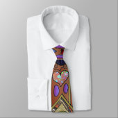 Cravate Hamsa Coeurs Fleurs Opal Art sur Or (Attaché)