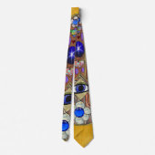 Cravate Hamsa Coeurs Fleurs Opal Art sur Or (Dos)