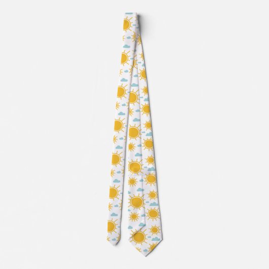 Cravate Hand Drawn Summer Sun Pattern (Dos)