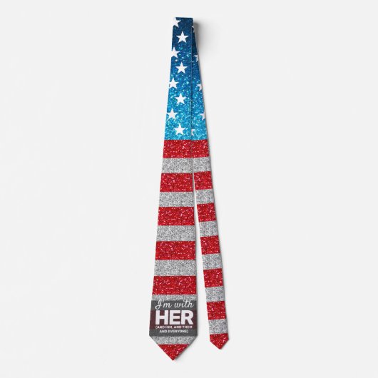 Cravate Hands Off Je suis avec sa Parties scintillant amér (Devant)