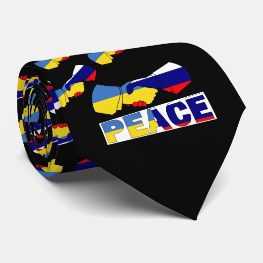 Cravate Handshake of Peace, Ukraine Russie Drapeau (Roulé)