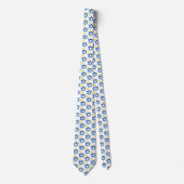 Cravate Hanikkah David Étoiles En Aquarelle Bleue Et Jaune (Devant)