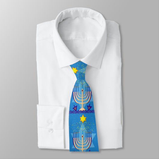 Cravate hanoukka menorah (Attaché)