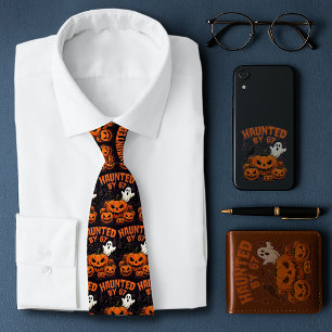 Cravate Hantée par 67 Drôle Fantôme et Halloween Citrouill
