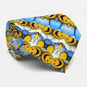 Cravate Happiest Happy Face Satin Motif (Roulé)