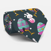 Cravate Happy Easter day- Funny Bunny Wishes Pattern       (Roulé)