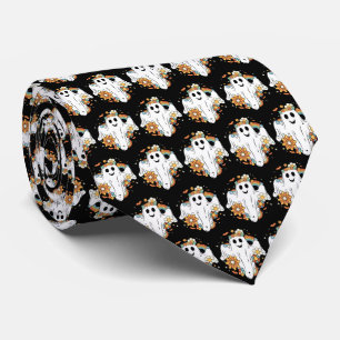 Cravate Happy Ghost Retro Hippie Vibe Motif