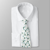 Cravate Happy Green Clover Feuille Motif d'art III (Attaché)