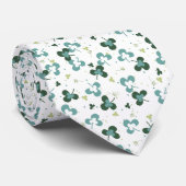 Cravate Happy Green Clover Feuille Motif d'art III (Roulé)