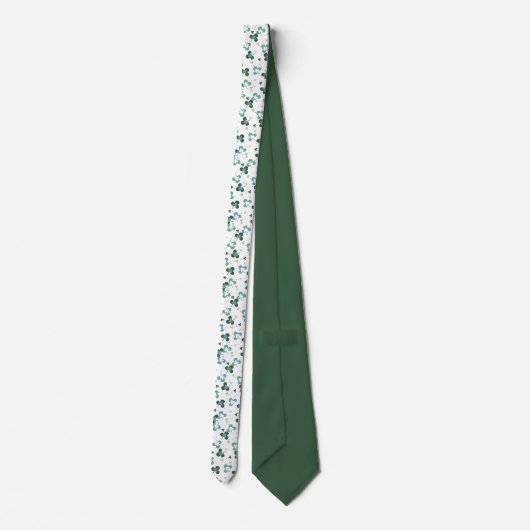 Cravate Happy Green Clover Feuille Motif d'art III (Dos)