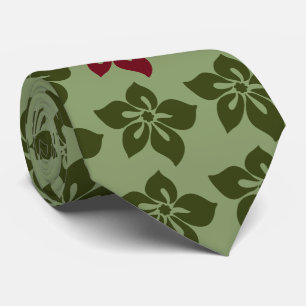 Cravate Happy Hibiscus Hawaiian imprimé recto verso