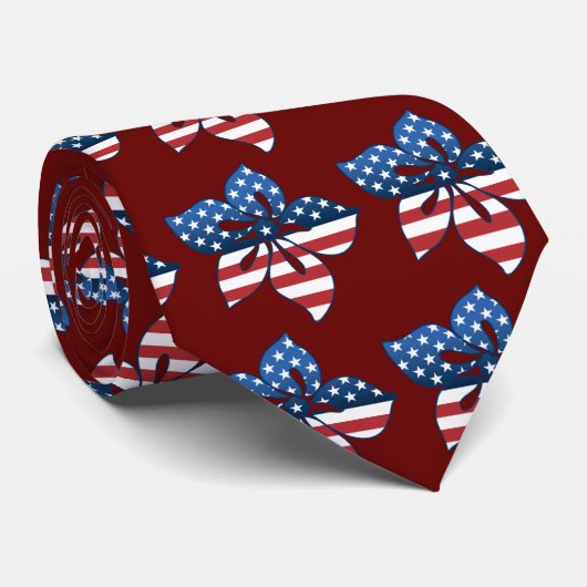 Cravate Happy Hibiscus USA Necktie (Roulé)