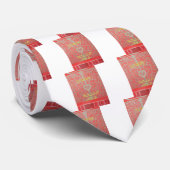 Cravate Happy Holidays Parties scintillant rouge design co (Roulé)