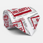 Cravate Happy Holidays timbre rouge sur formulaire de taxe (Roulé)