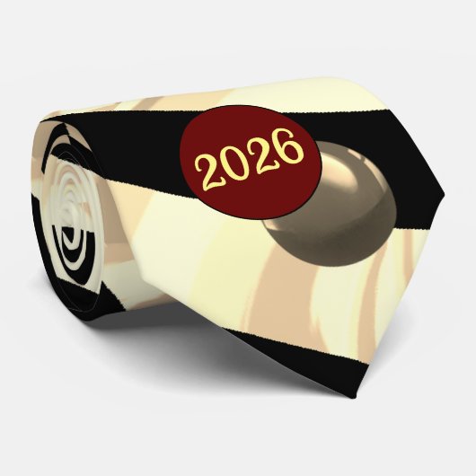 Cravate Happy New Year, spirals and bubbles (Roulé)