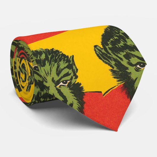 CRAVATE HARD - Wolfman Halloween cravate d'horreur (Roulé)