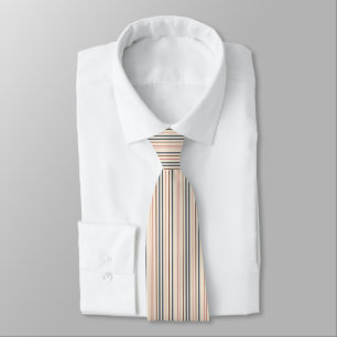 Cravate Haricot Noir et Rayures de Corail