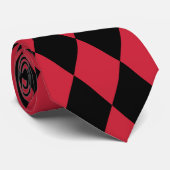 Cravate Harlequin rouge et noir (Roulé)