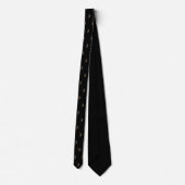 Cravate Harpe d'aquarelle monogramme initial minuit noir (Dos)