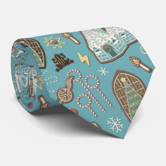 Cravate HARRY POTTER™ HOGWARTS™ Motif de cookies de Noël (Roulé)