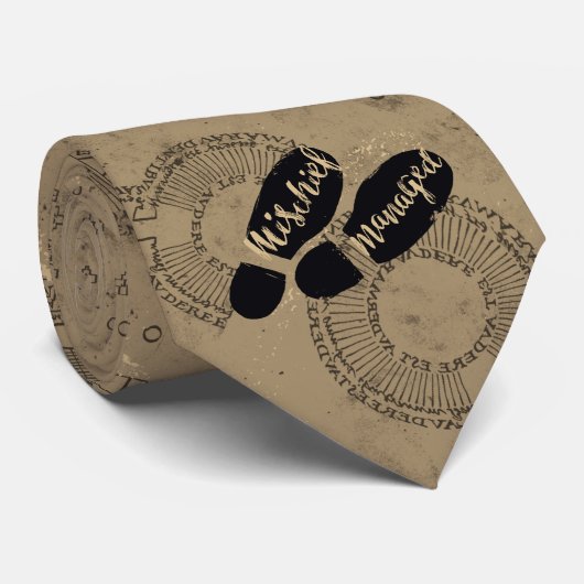 Cravate Harry Potter | MISCHIEF MANAGED™ Mappage Empreinte (Roulé)