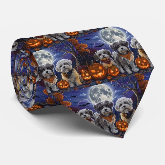 Cravate Havanais Halloween Effrayant (Roulé)