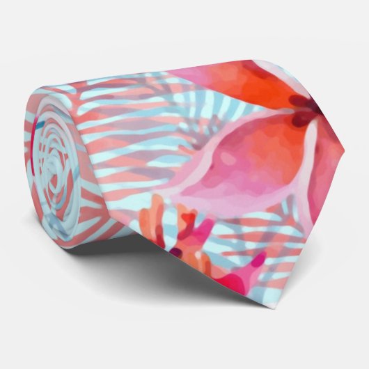 Cravate Hawaï tropical. (Roulé)