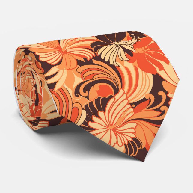 Cravate hawaïenne florale de jungle de ketmie (Roulé)