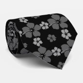 Cravate hawaïenne noire et blanche (Roulé)