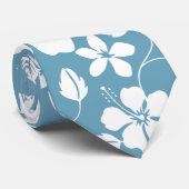 CRAVATE HAWAIIAN HULA (BLEU D'ARGENT) (Roulé)