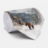 Cravate Heading Home - Mens Custom Christmas Necktie    (Roulé)