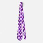 Cravate Heart Shaped Plaid Purple Pink Black Neck Tie (Devant)