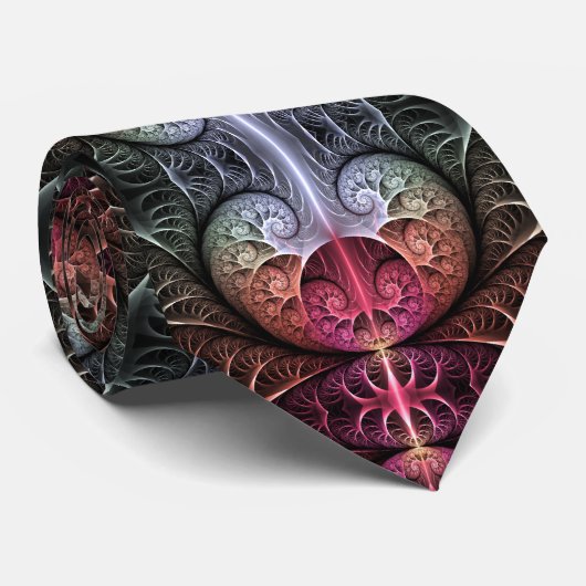 Cravate Heartbeat, Abstrait surreal Imaginaire Fractal Art (Roulé)