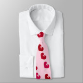 Cravate Hearts with lace on pink (Attaché)